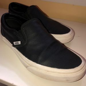 women’s black leather vans